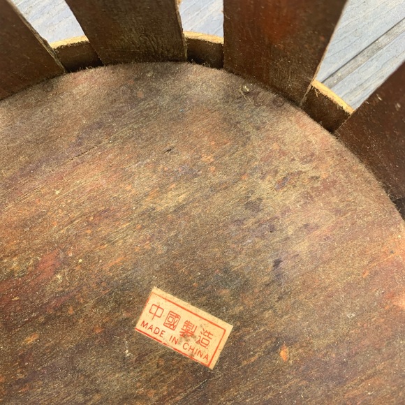 Vintage Iron, Cane & Wood Basket - Picture 10 of 13